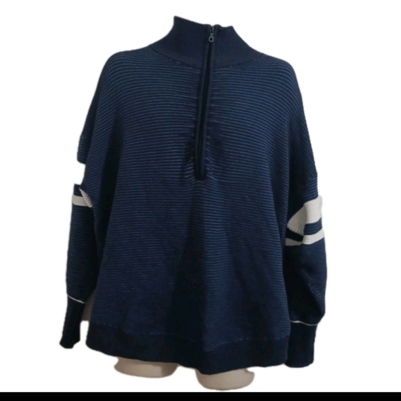 Aerie Offline 1/4 Zip Pullover Sweater Size XL Black Cotton Blend Pullover Men - Picture 1 of 11